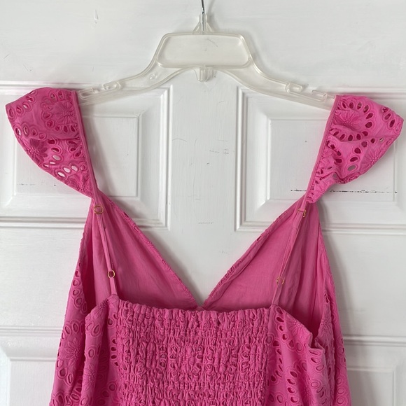 Vineyard Vines Eyelet Maxi Dress, Medium Paradise Punch, NWT - Picture 7 of 11